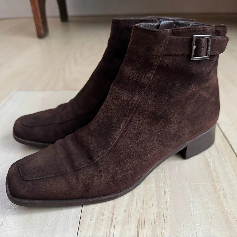 Bally Brown Suede Boots Made In Italy